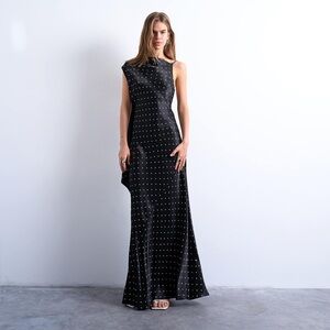 Topshop Ruched Side Midi Dress with Drape Back Detail